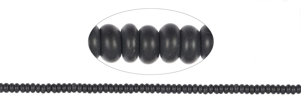 Strang Button, Onyx (gef.), matt, 03 x 06mm (lieferbar in der VE mit 3 Stück)