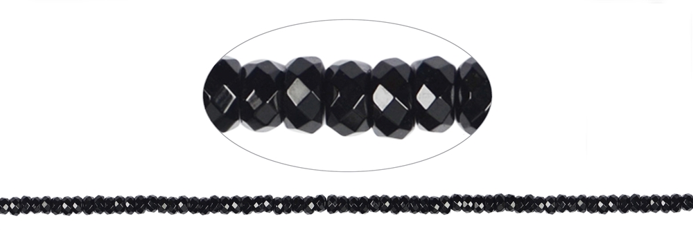 Strand Button, Onyx (set), faceted, 02 x 04mm
