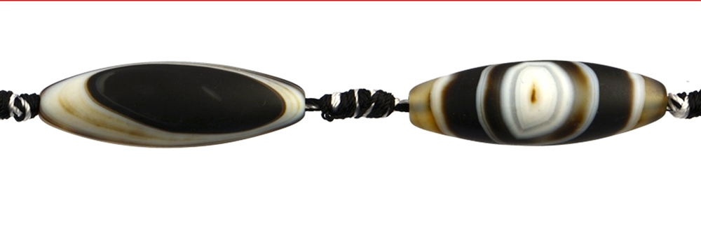 Rang de collier broche, Onyx bordé (serti) mat, 40 x 14 mm