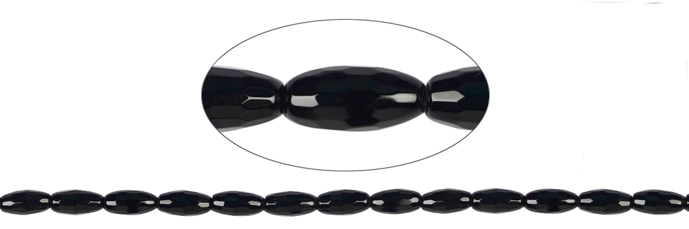 Strand Spindle, Onyx (set), faceted, 12 x 06mm