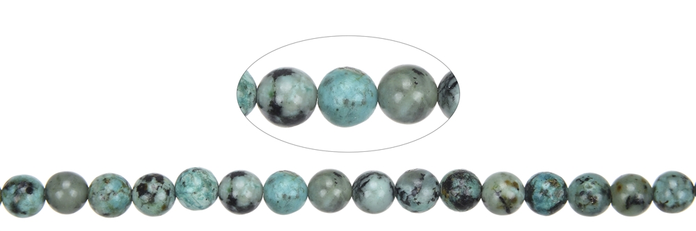 Filo di perle, crisocolla diorite (stab.), 06 mm (38 cm)
