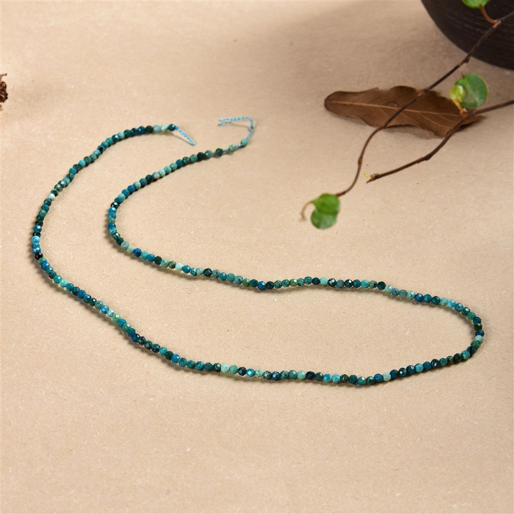 Rang de collier boules, Chrysocolle (stab.), à facettes, 02mm (38cm) | Marco Schreier