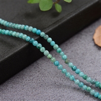 strand of beads, Chrysocolla (rod.), faceted, 02-03mm (38cm)