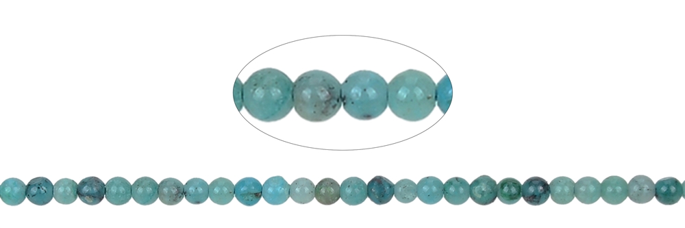 strand of beads, Chrysocolla (rod.), faceted, 02-03mm (38cm)