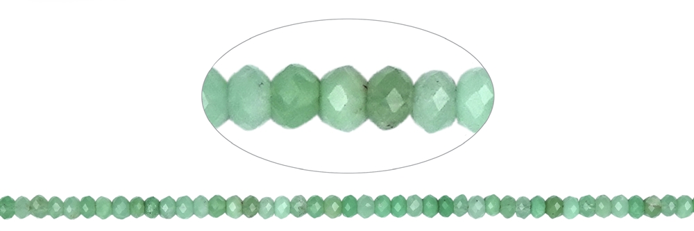 Strand Button, Chrysoprase, faceted, 03 x 04mm (39cm)