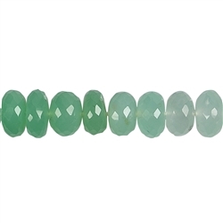 140520390015 Strand Button, Chrysoprase, faceted, 08 - 09mm, unique No. 15 | Marco Schreier