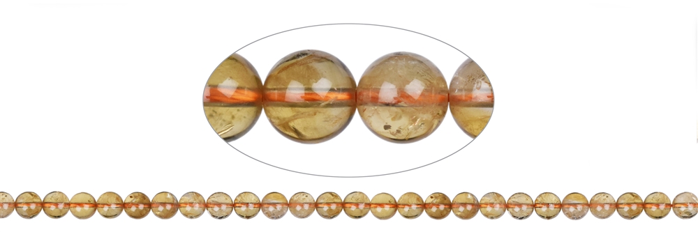 Strand of beads, Citrine A (fired), 08mm