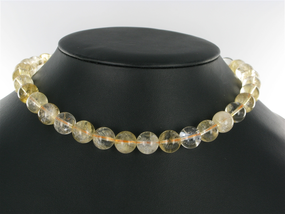 Strand of beads, Citrine (burnt), 12mm