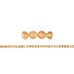 140530106022 Rang de collier boules, citrine (cuite) A facettes, 06mm (38cm) | Marco Schreier