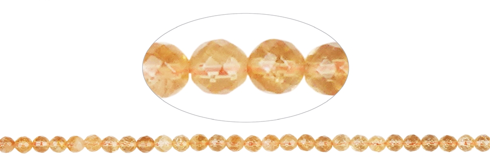 Filo di perle, citrino (bruciato) A sfaccettato, 06 mm (38 cm)