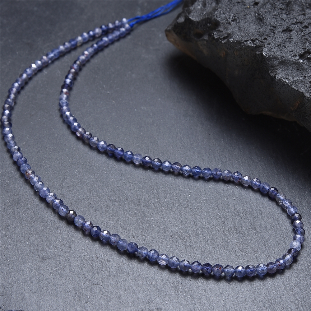 String Beads, Iolite, faceted, 03mm