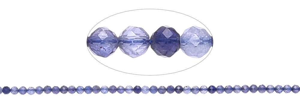 String Beads, Iolite, faceted, 03mm