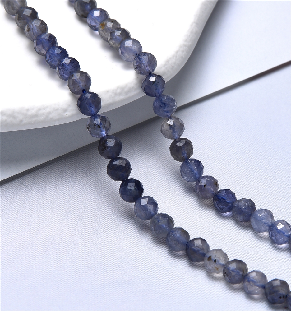 String Beads, Iolite, faceted, 05mm