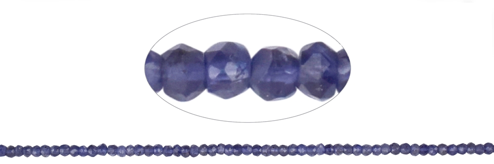 Strand Button, Iolite, faceted, 02 x 04mm