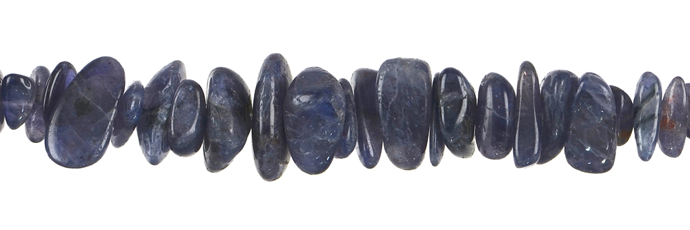 Filo di pietre burattate, cordierite (iolite), 04-10mm