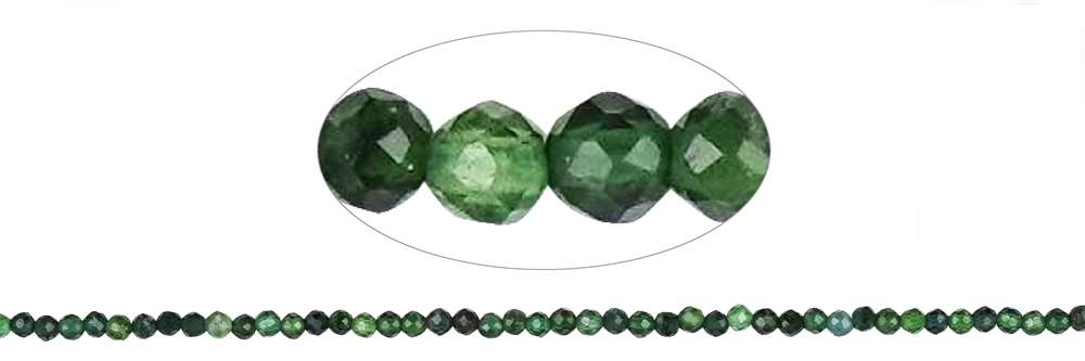 strand of beads, Chrome Diopside, faceted, 04mm (39cm)