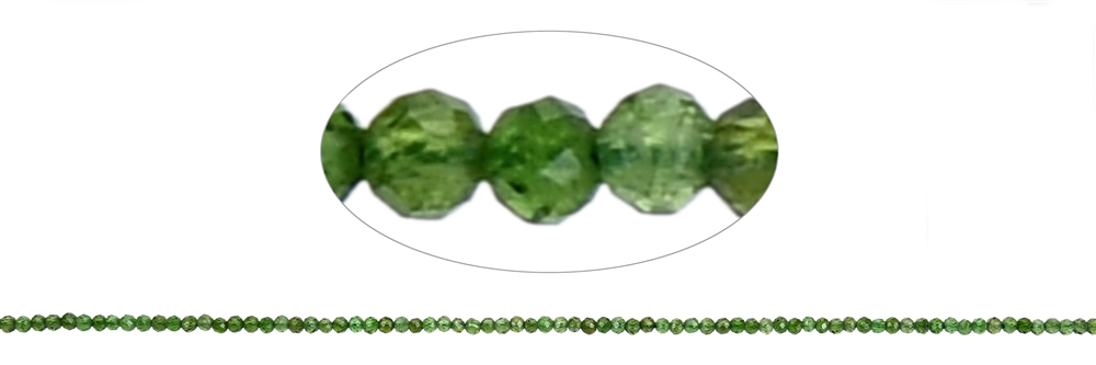 strand of beads, Chrome Diopside, faceted, 02mm (39cm)
