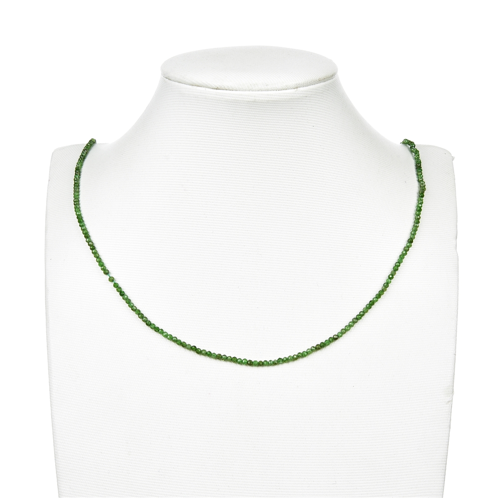 Rang de collier boules, Chromdiopside, facetté, 03mm (39cm)