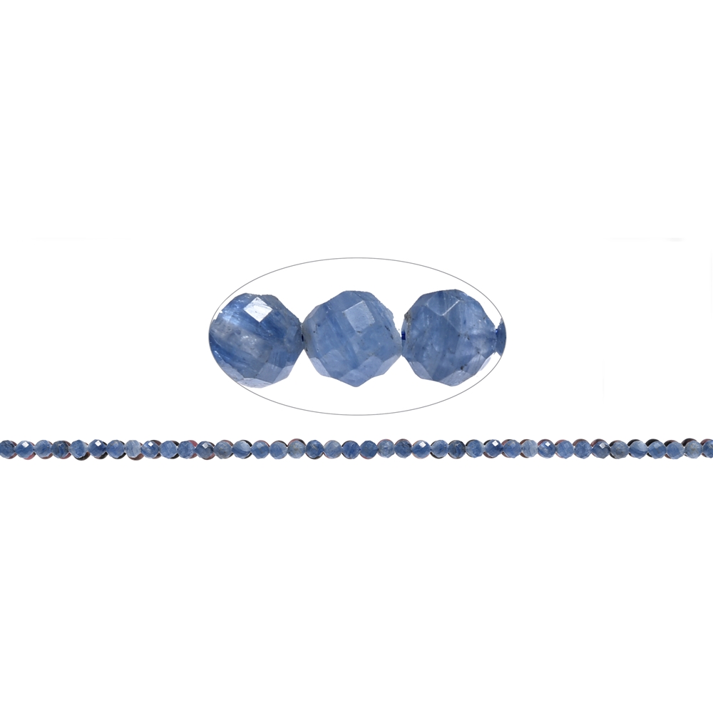 Rang de collier boules, Disthène bleu (stab.), 04mm, facetté | Marco Schreier
