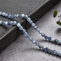 String Beads, Disthene blue (stab.), 03mm, faceted
