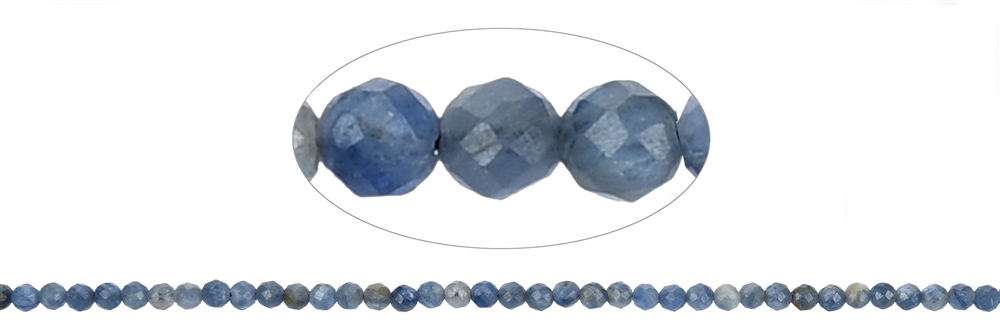 Perline a filo, blu disthene (stab.), 03 mm, sfaccettate