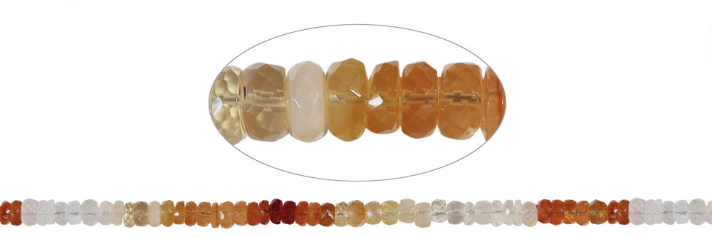 Button strand, Fire Opal, 02-03 x 05-06mm, faceted