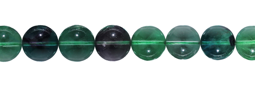 Strand of balls, Fluorite (green/multicolored), 10mm