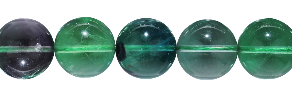 Strand of balls, Fluorite (green/multicolored), 16mm