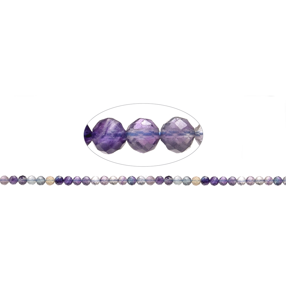 Rang de colliers boules, Fluorite (violette/coloré), facettes, 06mm | Marco Schreier