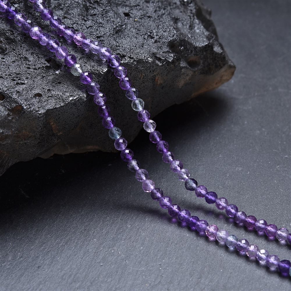 String Beads, fluorite (purple), 03mm, faceted