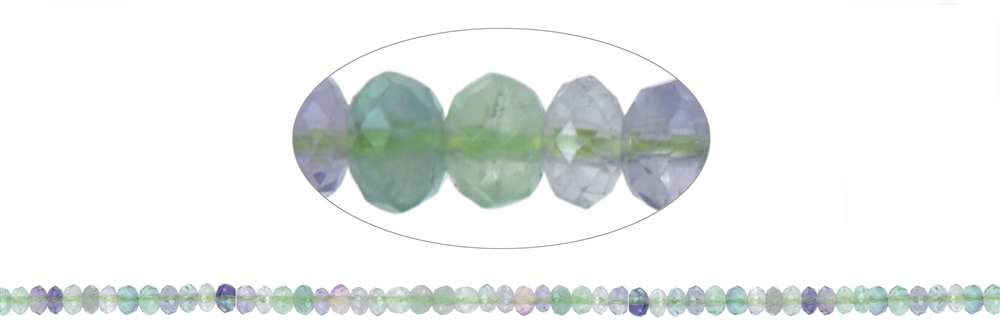 Strand Button, Fluorite, faceted, 02 x 04mm (39cm)