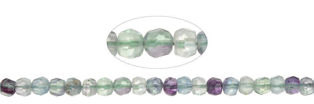 Strand button, fluorite, 05 x 06mm, faceted