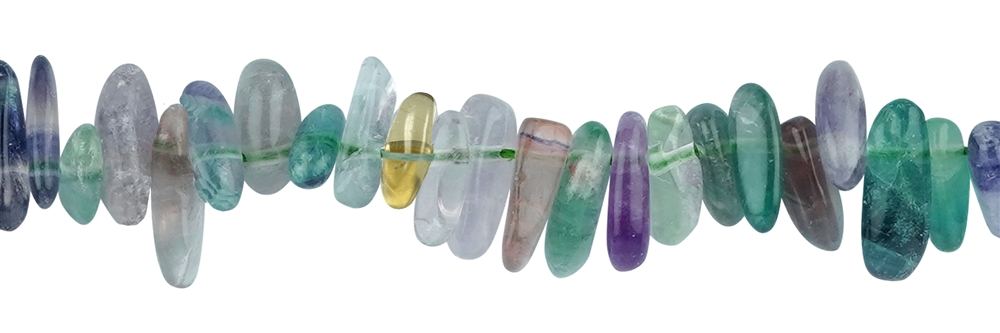 Strand of nuggets "Tooth", fluorite, 03-05 x 10-19mm