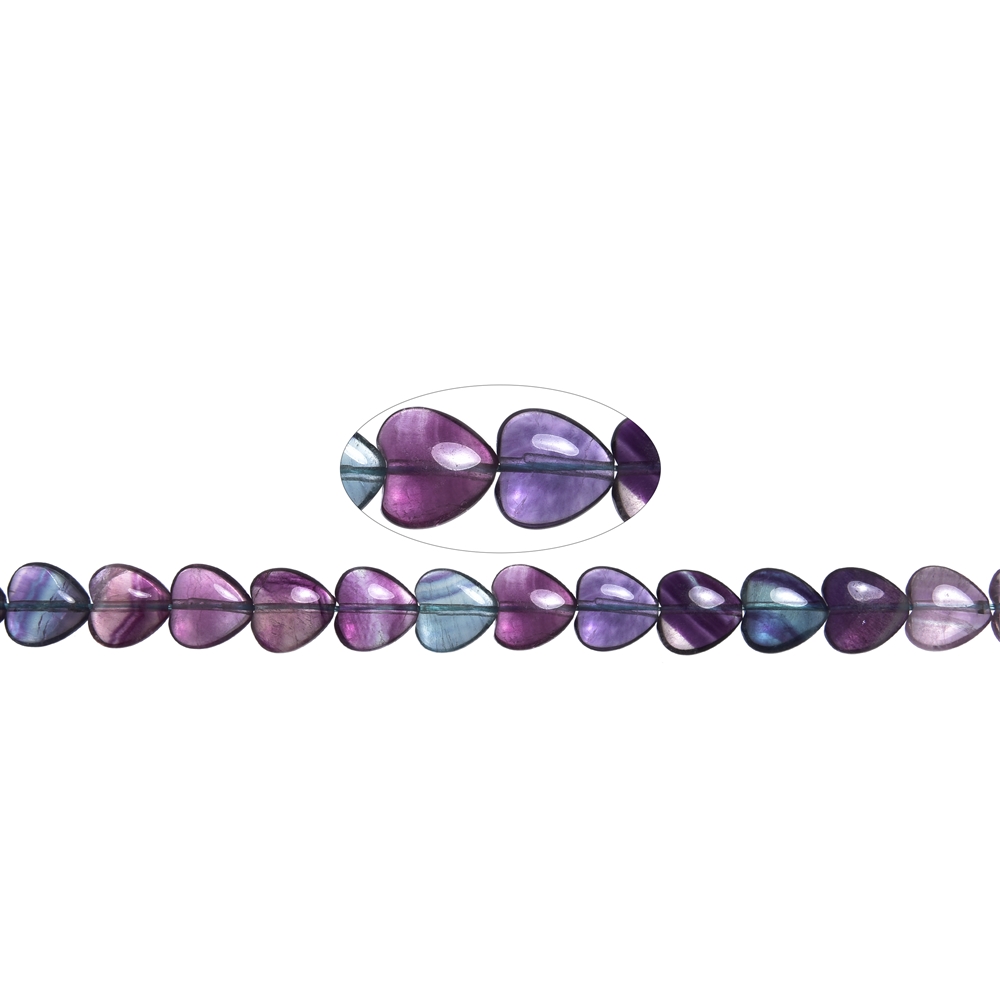 Strang Herzen, Fluorit, 12mm | Mineralienhandel Edelsteine, Heilsteine & Schmuck