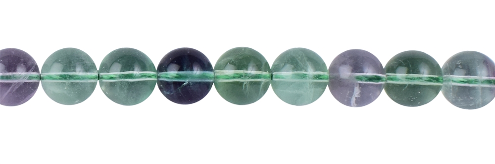 Strang Kugel, Fluorit (hellgrün), 10mm