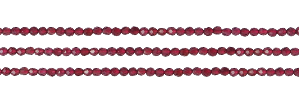 strand balls, garnet, faceted, 02mm (3pcs/pack)