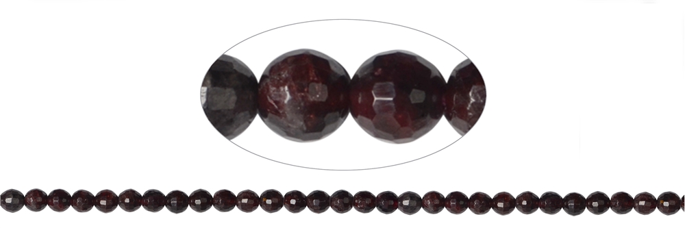 strand balls, garnet, faceted, 06mm (38cm)