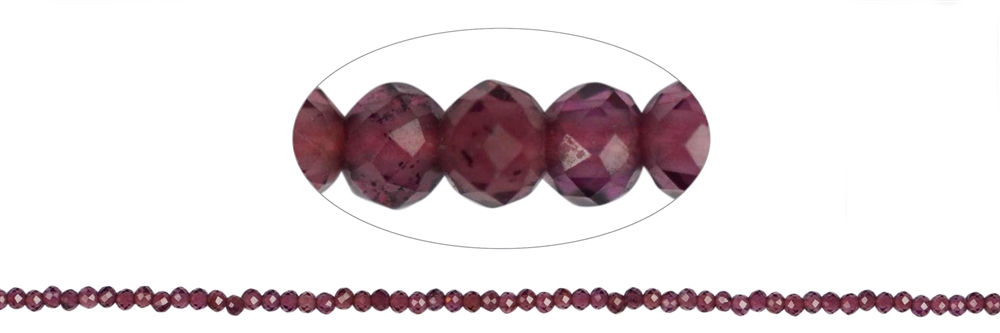 strand balls, garnet (purple), faceted, 02mm