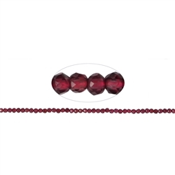 140820104020 strand balls, garnet, faceted, 02mm | wholesaler gems, healing stones & jewelry