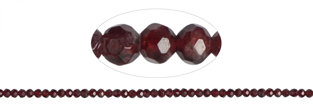 strand balls, garnet (red), faceted 04mm (38cm)