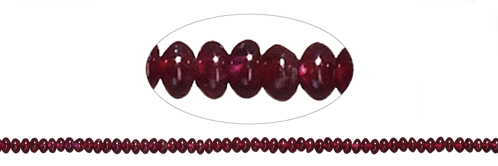 Strang Button, Granat, 02-03 x 05mm