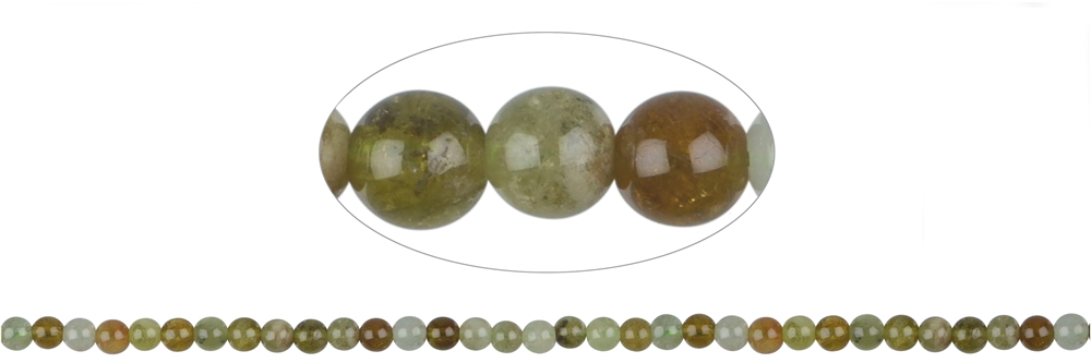 Filo di perline, verde granato e marrone, 05 mm
