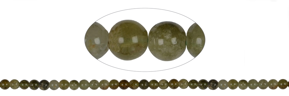 Filo di perle, verde granato (Grossular), 06 mm