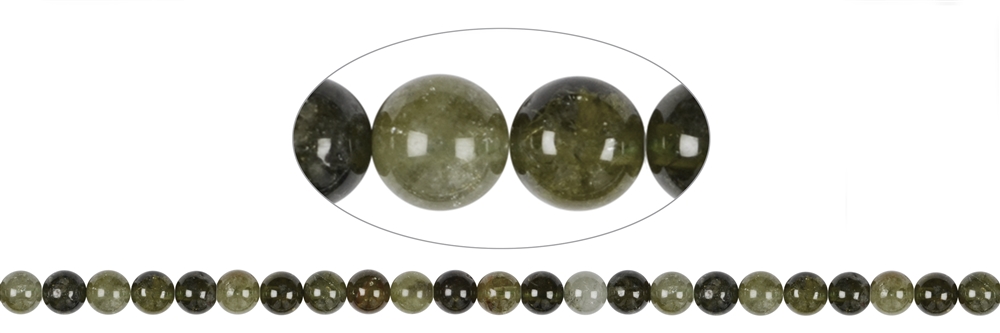 Rang de collier boules, Grenat verte (Grossulaire), 08mm (39cm)