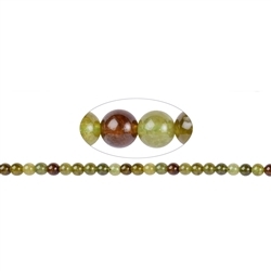 140830100722 strand balls, garnet green/brown (Grossular), 08mm (39cm) | Marco Schreier