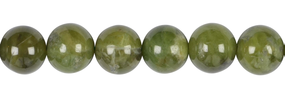 Strand of balls, garnet green (Grossular), 12mm