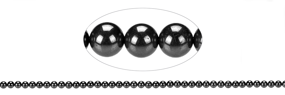 Rang de collier boules, Hématite (naturel), 04mm