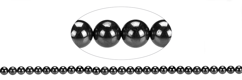 Rang de collier boules, Hématite (naturel), 06mm
