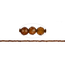 140890104920 Strand of beads, Hessonite (garnet), faceted, 03,7mm | Marco Schreier