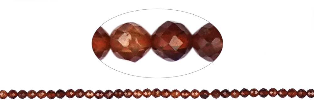 Strand of beads, Hessonite (garnet), faceted, 03,5mm (39cm)